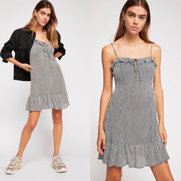 Free People Dresses & Skirts - Free People Le Fleur Striped Slip Dress Size Small